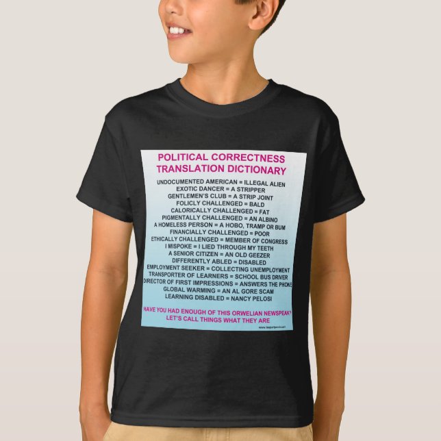 POLITISK RIKTIGHETSÖVERSÄTTNINGSORDBOK TEE SHIRT (Framsida)