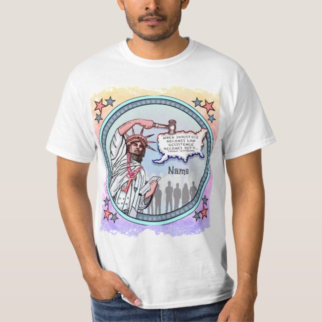 Politisk t-shirt för rättvisebefrielsen (Framsida)