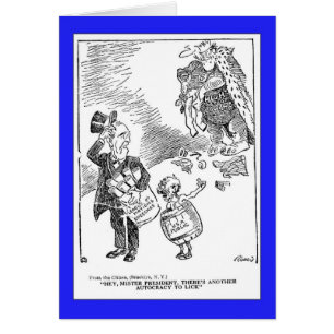 Politisk Tecknad 1919 Hälsningskort