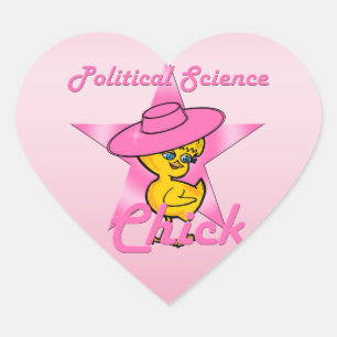 Politisk vetenskap Chick nr 8 Hjärtformat Klistermärke