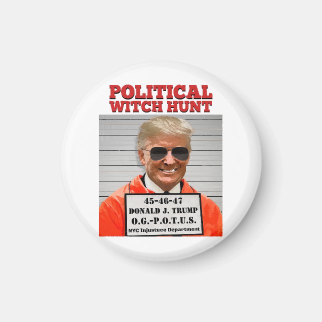 Politisk Witch Hunt i Donald Trump Magnet (Framsidan)