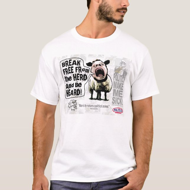 Politiska fårSheople Sheeple skrin T-shirt (Framsida)