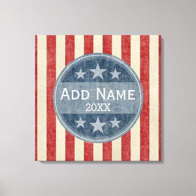 Politiska Kampanj - vintage stars och stripes Canvastryck (Framsida)