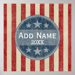 Politiska Kampanj - vintage stars och stripes Poster