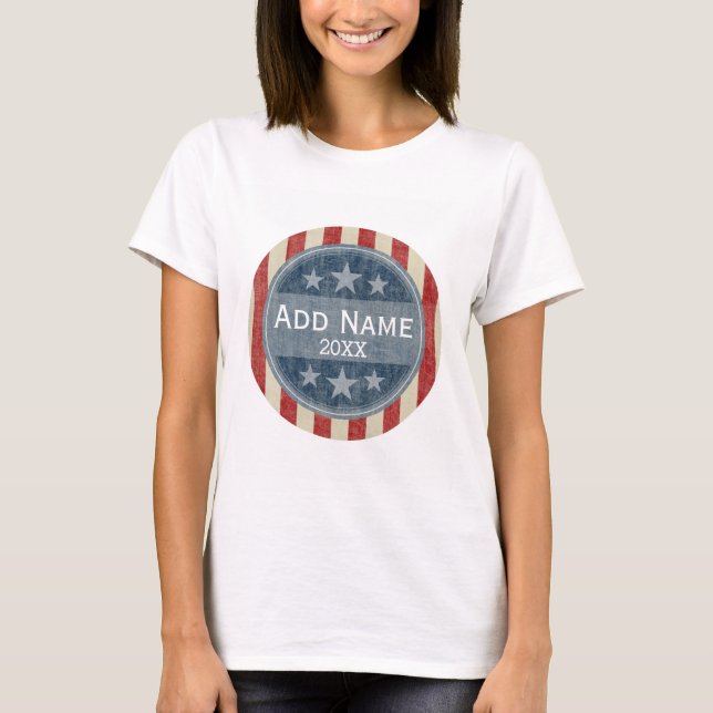 Politiska Kampanj - vintage stars och stripes T Shirt (Framsida)