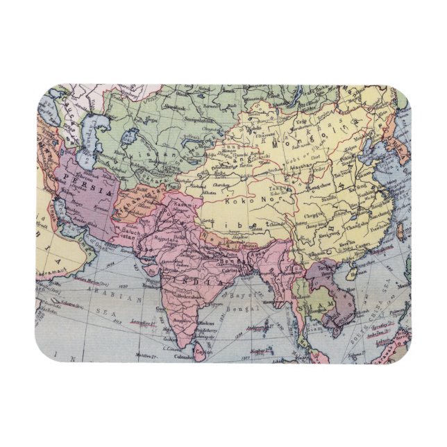 Politiska Karta | Asien Magnet (Horisontell)