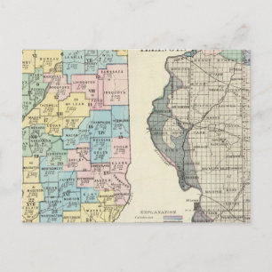 Politiska karta i Illinois Vykort