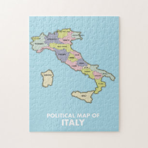 Politiska karta i Italien Pussel