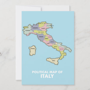 Politiska karta i Italien Spara Datumet