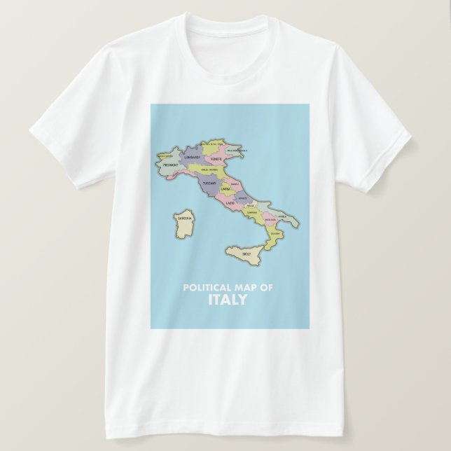 Politiska karta i Italien T Shirt (Design framsida)