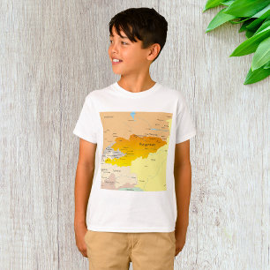 Politiska Karta i Kirgizistan och Centralasien T Shirt