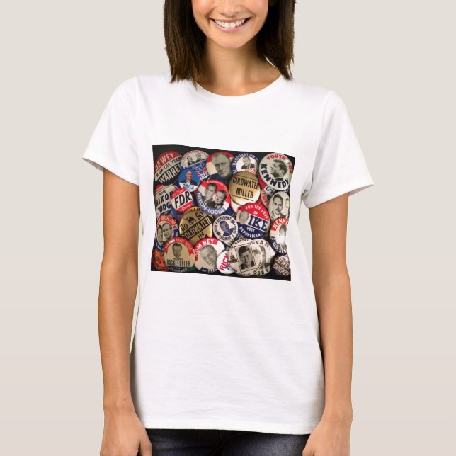 Politiska knappar t-shirt (Framsida)