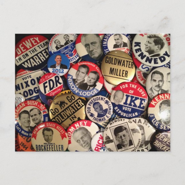 Politiska knappar vykort (Framsida)