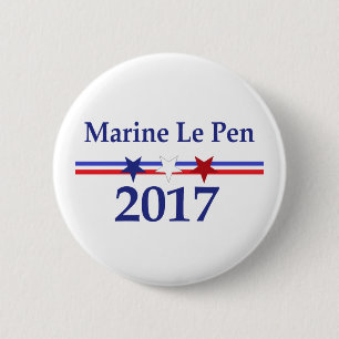Politiska marin- Le Pen 2017 klämmer fast Knapp