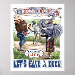 Politiskt duellval 2008 för maskot poster