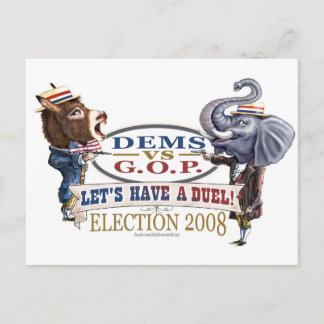 Politiskt duellval 2008 för maskot vykort