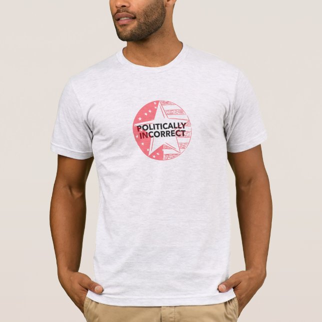 Politiskt felaktig amerikansk stjärna t shirt (Framsida)