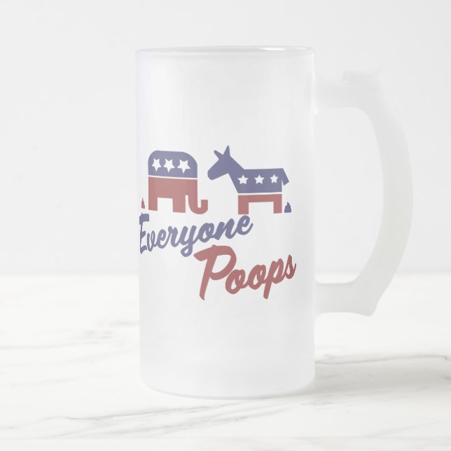 Politiskt humor Alla Poops Frostat Ölglas (Höger)