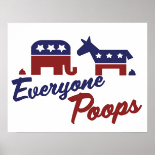 Politiskt humor Alla Poops Poster