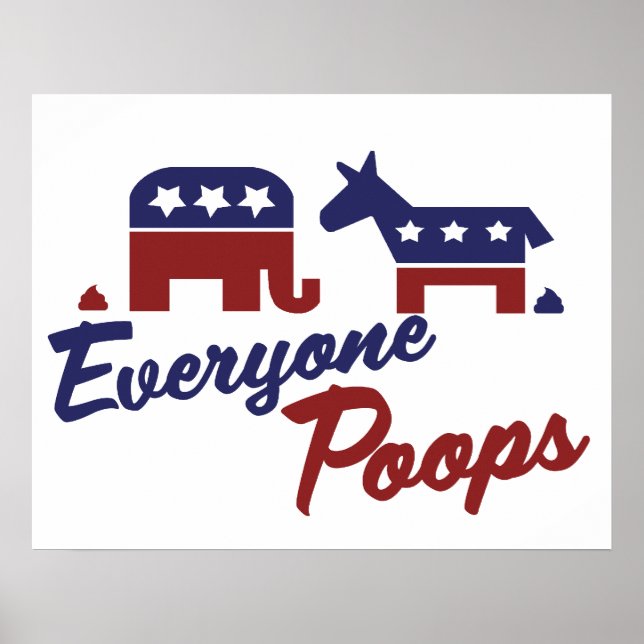 Politiskt humor Alla Poops Poster (Framsidan)