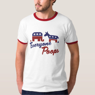Politiskt humor Alla Poops Tee Shirt