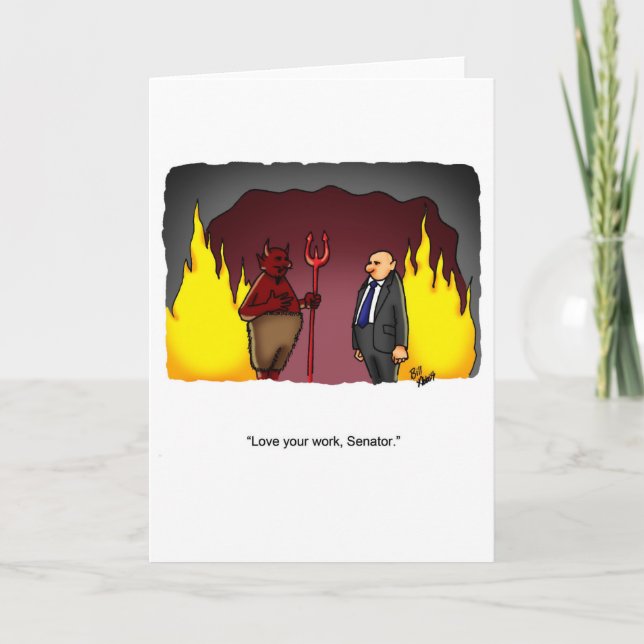 Politiskt humor-hälsningskort "Just for Laughs" Kort (Framsida)