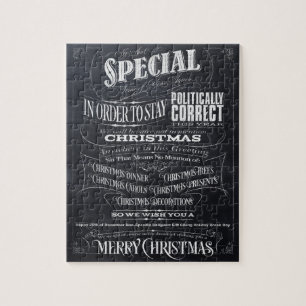 Politiskt korrekt bortser Chalk God jul från oss Pussel