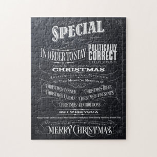 Politiskt korrekt Chalk Chrismas Puzzle Box -I Pussel