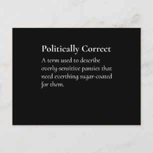 Politiskt korrekt definitionsstötande utskrift vykort