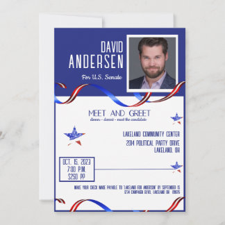 Politiskt möte och hälsorisker med foto inbjudningar