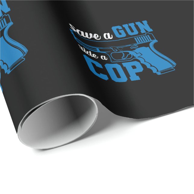 Polizeiwaffe spara a Gun cysta Presentpapper (Rullad Hörn)