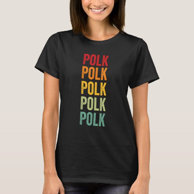 Polk County Wisconsin Rainbow Text Design T Shirt (Framsida)