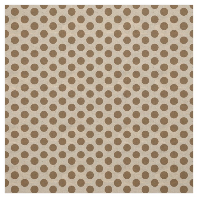 Polk Dots Brown på Tan Fabric Tyg (Provkarta)