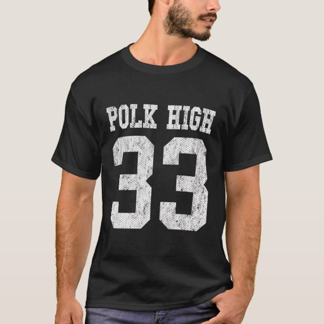 Polk High School Football Jersey 33 Åldras Titta h T Shirt (Framsida)