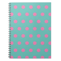 Polka-anteckningsbok (Aqua & Rosa)