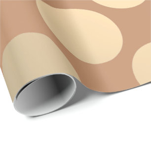 Polka Big Dots Brown Beige Foxier Guld Ivory Presentpapper