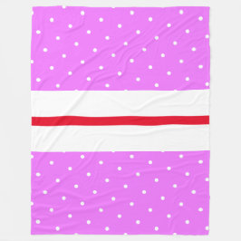 Polka Docken Candy Rosa Bright Red White Rand Fleecefilt