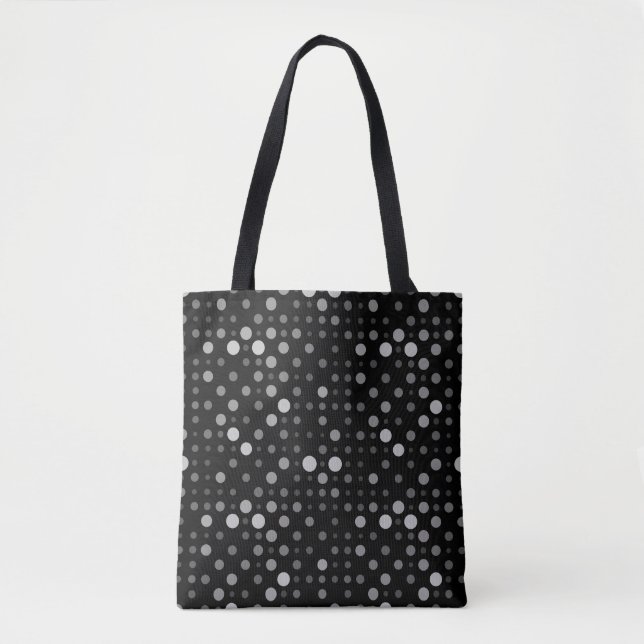 Polka Dot 01.Grått Black BG Tygkasse (Framsida)