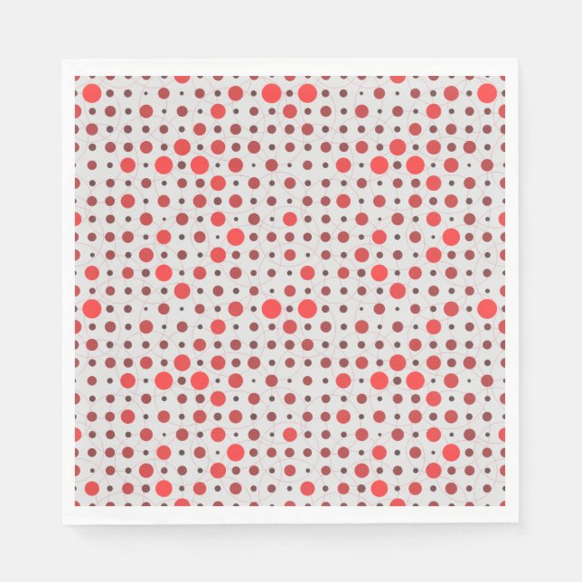 Polka Dot 01A.Red offwhite BG Pappersservett (Framsidan)