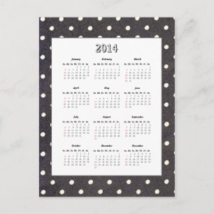 Polka Dot 2014-kalendervykort Helg Vykort