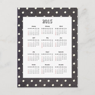 Polka Dot 2015-kalendervykort Vykort