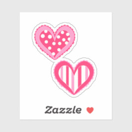 Polka Dot and Rand Hearts Klistermärken