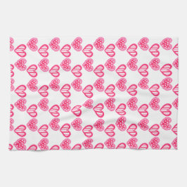 Polka Dot and Rand Hearts Kökshandduk