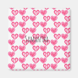 Polka Dot and Rand Hearts Magnet