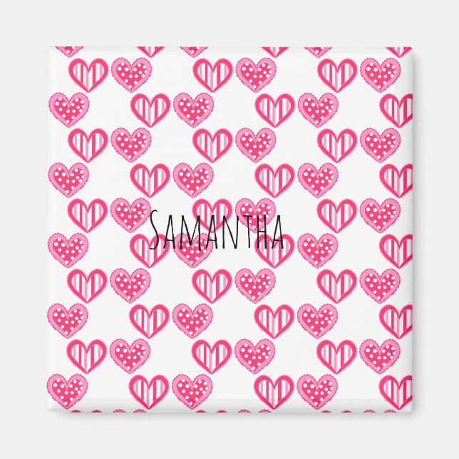 Polka Dot and Rand Hearts Magnet (Framsidan)