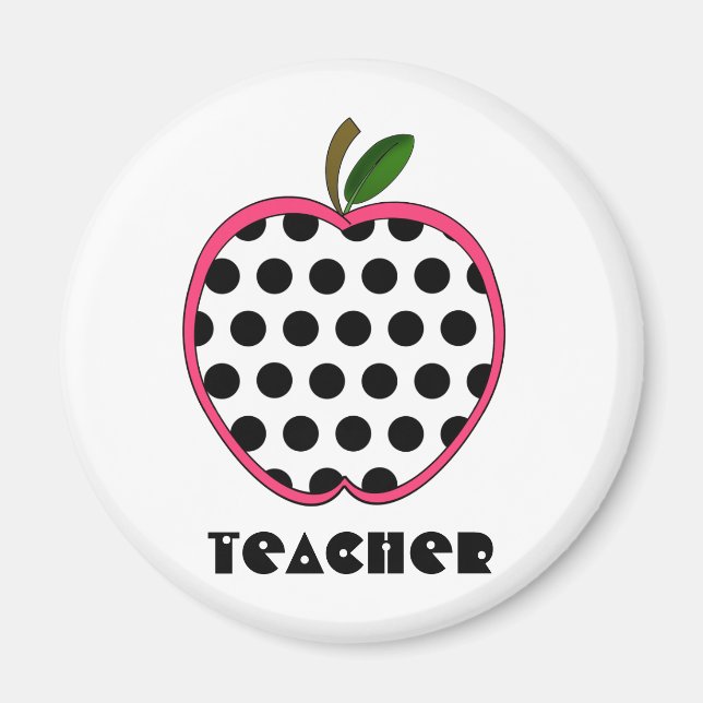 Polka Dot Apple Teacher Magnet (Framsidan)