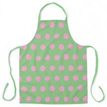 Polka Dot Apron (Sage Grönt & Pastel Rosa)
