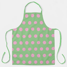Polka Dot Apron (Sage Grönt & Pastel Rosa)