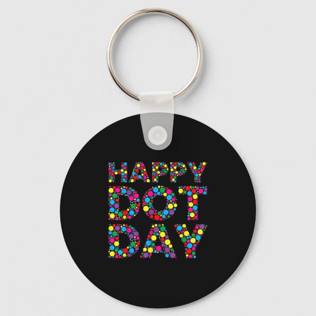 Polka Dot Art Studenter Kids Gi (Lycklig Dot Day) Nyckelring (Framsida)