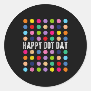 Polka Dot Art Studenter Kids Gi (Lycklig Dot Day) Runt Klistermärke